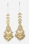 Buy Dugran By Dugristyle Cream Diamonds, Pearls, Stones Kundan Embellished Dangler Earrings at Aza Fashions Buy_Dugran By Dugristyle_Cream Diamonds, Pearls, Stones Kundan Embellished Dangler Earrings _at_Aza_Fashions