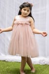 Shop_Darleen Kids Couture_Pink Net Embroidery Pearls Lyla Bodice Dress _at_Aza_Fashions