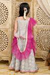Shop_Saka Designs_Grey Cotton, Net Embroidery, Tassels Floral Print Lehenga Choli Set_at_Aza_Fashions