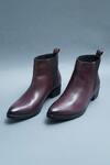 Shop_Myra_Maroon Sky Pointed Toe Boots_at_Aza_Fashions
