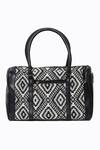 Shop NR By Nidhi Rathi Black Woven Geometric Pattern Jacquard Weave Handbag at Aza Fashions Shop_NR By Nidhi Rathi_Black Woven Geometric Pattern Jacquard Weave Handbag_at_Aza_Fashions