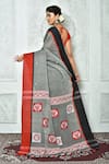 Shop_Samyukta Singhania_Grey Pure Cotton Applique Fish Saree _at_Aza_Fashions