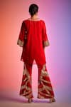 Shop_Gulabo By Abu Sandeep_Red Sequin Embellished Bell Bottom Pant _at_Aza_Fashions