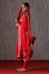 Shop_Weaver Story_Red Organza Embroidered Sequin Dupatta _at_Aza_Fashions