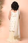Shop_Priyanka Jain_Ivory Kurta Chanderi Embroidered Dabka Strappy Sharara Set _at_Aza_Fashions