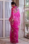 Shop_Atelier Shikaarbagh_Pink Saree - Silk Organza Embroidery Shell Placement  _at_Aza_Fashions