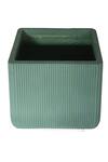 Shop_H2h_Green Frp Ribbed Square Planter_at_Aza_Fashions