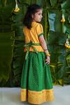 Shop_Tiber Taber_Yellow Cotton Pleated Pattu Pavdai Dress _at_Aza_Fashions