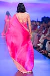 Shop_PUNIT BALANA_Pink Organza Silk Embroidery Marodi Scoop Neck Border Saree With Blouse _at_Aza_Fashions