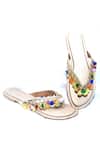 Shop_Foot Fuel_Gold Lithe Embellished Flats _at_Aza_Fashions