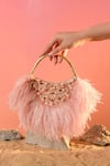 Shop_Be Chic_Pink Crystals, Feathers Fiery Embellished Clutch _at_Aza_Fashions