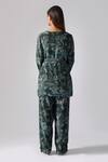 Shop_KLAD_Green Crepe Printed Floral Jacket Open Pant Set_at_Aza_Fashions