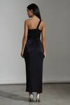 Shop_Amrta By Guneet Kondal_Black Viscose Sequins Asymmetric Embellished Top And Skirt Set _at_Aza_Fashions