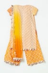 Shop_Shruti Jalan_Orange Crepe Chinon Embroidered Gota Work Kurta Set _at_Aza_Fashions