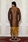Shop_Arihant Rai Sinha_Brown Dupion Silk Solid Full Sleeve Kurta_at_Aza_Fashions