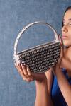 Shop_Forever Noor_Silver Embellished Moonshine Handcrafted Crystal Bag _at_Aza_Fashions