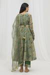 Shop_Yuvraani Jaipur_Green Chanderi, Cotton Sequins, Lace, Tassels, Floral Print Anarkali Set _at_Aza_Fashions