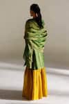 Shop_Mimamsaa_Green Tissue Round Neck Ella Silk Kurta Gharara Set _at_Aza_Fashions