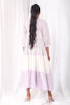 Shop_KHAT_White Handwoven Cotton Checkered Round Pattern Dress  _at_Aza_Fashions