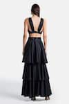 Shop_431-88 by Shweta Kapur_Black Net Embroidered Cut Dana Work Deep V Neck Sia Top _at_Aza_Fashions