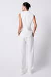 Shop_431-88 by Shweta Kapur_White Japanese Crepe Flared Trousers  _at_Aza_Fashions