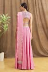 Shop_Samyukta Singhania_Pink Embroidered Sequin Sweetheart Neck Textured Lehenga With Blouse _at_Aza_Fashions