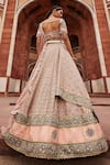 Shop_Aditi Gupta_Pink Banarasi Woven And Embroidered Vintage Pattern Bridal Lehenga Set _at_Aza_Fashions