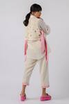 Shop_Tussah By Siddhi Shah_Off White Handloom Cotton Cut Work, Bows Collared Shirt With Overlay _at_Aza_Fashions