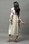 Shop AK-OK Ivory Satin, Silk Tassels, Ruffles Collared Floral Print Shirt Dress at Aza Fashions Shop_AK-OK_Ivory Satin, Silk Tassels, Ruffles Collared Floral Print Shirt Dress _at_Aza_Fashions