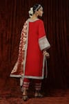 Shop Shikhar Sharma Red Silk, Georgette, Chanderi Pearls, Gota Patti, Embroidered Kurta Pant Set at Aza Fashions Shop_Shikhar Sharma_Red Silk, Georgette, Chanderi Pearls, Gota Patti, Embroidered Kurta Pant Set _at_Aza_Fashions