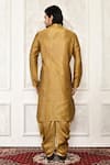 Shop_Arihant Rai Sinha_Gold Dupion Silk Solid Kurta And Dhoti Pant Set_at_Aza_Fashions