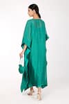 Shop_Komal Shah_Green Kaftan  Chanderi Embroidered Badla Round  _at_Aza_Fashions