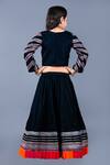 Shop_Shining Kanika_Black Velvet Embellished Linear Pleated And Border Lehenga Set_at_Aza_Fashions