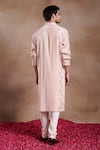 Shop_Shasha Gaba_Pink Chanderi Sequins, Embroidery Veer Pintucked Kurta _at_Aza_Fashions