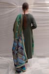 Priyanka Raajiv_Blue Silk, Cotton, Tissue, Satin, Brocade, Meenakshi Stripe Embroidered Dupatta _Online_at_Aza_Fashions
