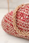 Shop_AMYRA_Red Embroidery Mirai Sequin Vintage Purse _at_Aza_Fashions