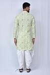 Shop_Adara Khan_Green Cotton Embroidered Geometric Kurta Cowl Pant Set_at_Aza_Fashions