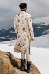 Shop_Sahil Kochhar_Cream Silk Embroidery Rashid Floral Sherwani Set _at_Aza_Fashions