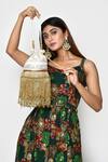 Shop_Nayaab By Aleezeh_White Mirror Embellishments Potli Bag_at_Aza_Fashions
