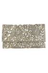 Shop_Kokommo_Silver Embroidery, Beads Printemps Floret Hand Clutch _at_Aza_Fashions