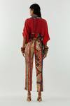 ASEEM KAPOOR_Red Natural Crepe Printed Mandala Shirt Collar And Pant Set  _at_Aza_Fashions