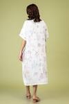 Shop_Doodlage_White Cotton Embroidery Round Neck Cloudwalker Abstract Oversized Kaftan Dress _at_Aza_Fashions