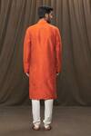 Shop_Samyukta Singhania_Red Polyester Plain Kurta And White Churidar Set _at_Aza_Fashions