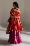 Shop_Mimamsaa_Red Tissue Silk Woven Crimson Border Dupatta _at_Aza_Fashions