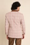 Shop_Gargee Designers_Beige Cotton Viscose Check Pattern Single Breasted Blazer _at_Aza_Fashions