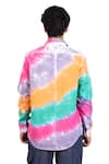 Shop_Theorem_Multi Color Cotton Tie Dye Happy Diagonal Shirt  _at_Aza_Fashions