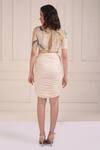 Shop_Shwetanga_Ivory Cotton Round Neck Printed Organic Crop Top And Skirt Set _at_Aza_Fashions