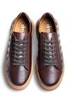 Shop_Dmodot_Brown Upper Material Scuro Marrone Leather Sneakers_at_Aza_Fashions