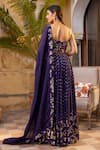 Shop_suruchi parakh_Purple Georgette Embroidered Butti V Neck Lehenga Set_at_Aza_Fashions