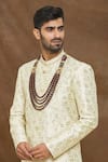 Shop_Arihant Rai Sinha_Maroon Bead Multi Layered Embellished Mala _at_Aza_Fashions